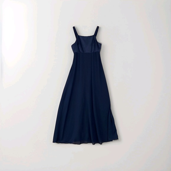Night Way Collections Dress Womens 10 Navy Blue Formal Evening Gown Maxi Long